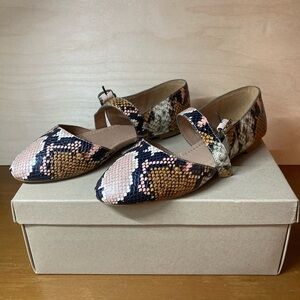 Madewell Snakeskin Patterned Flats in Pink and Brown